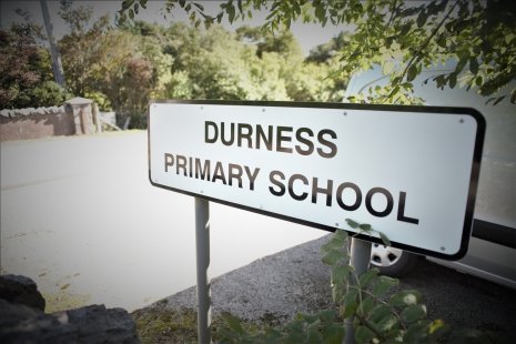 Durness Primary School sign