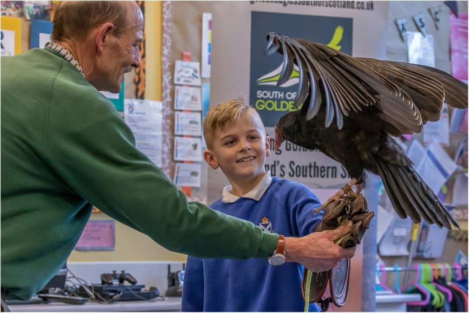 Student with Turkey Vulture