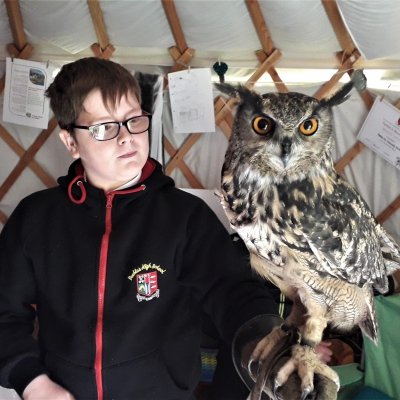 Eagle Owl with Student