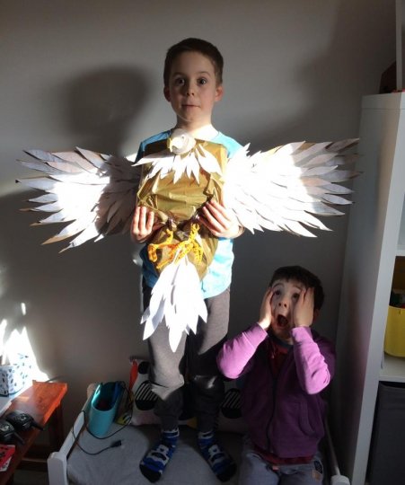 Xavier and his magnificent Eagle pinata