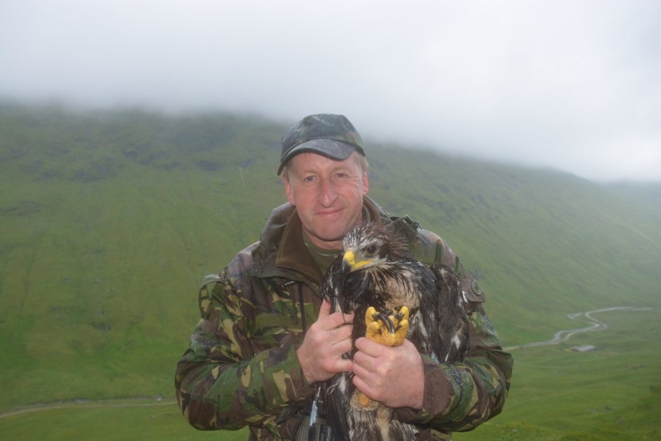 Mike Marchant with young Golden Eagle