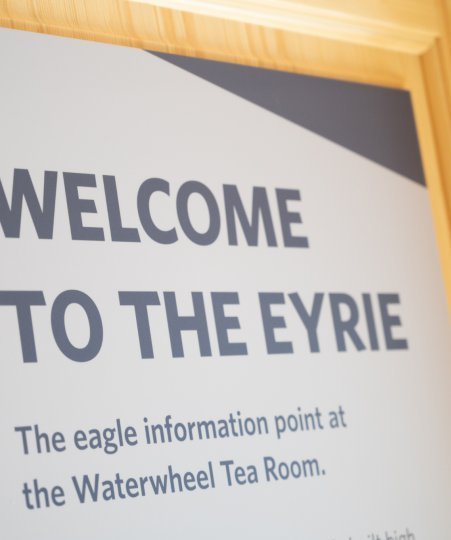 Welcome sign for the Eyrie
