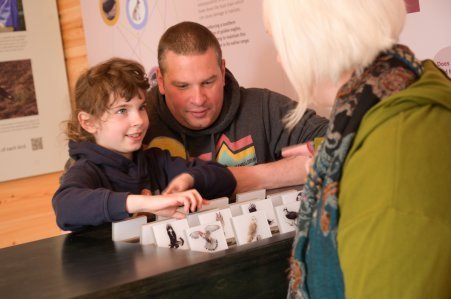 A family playing the Who's Who game in the Eyrie